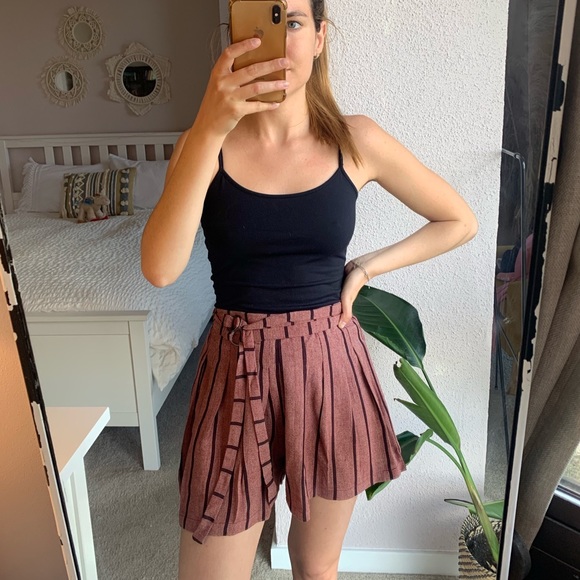 ♥️ Mauve Striped High-Waist Shorts - Picture 5 of 12